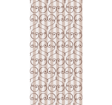 Papier peint ligne verticale motif coeur marron - TenStickers