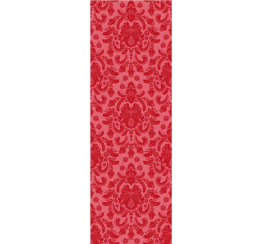 Papier peint classique damas floral rouge - TenStickers