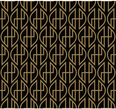 Papier peint salon lignes noires et dorées - TenStickers