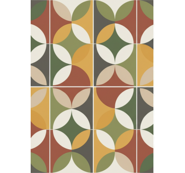 Papier peint salon motifs géométriques terreux - TenStickers