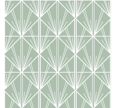 Papier peint salon art déco vert et blanc - TenStickers