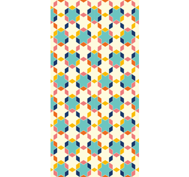 Papier peint salon tessellation géométrique - TenStickers
