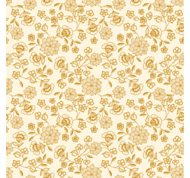 Papier peint salon motifs paisley orange floral - TenStickers