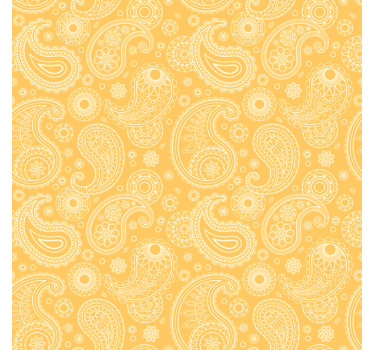 Papier peint salon motif paisley jaune arabe - TenStickers