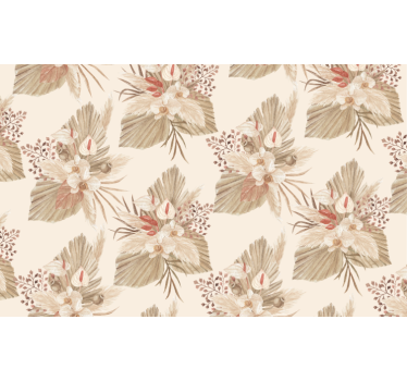 Papier peint salon fleurs séchées et herbes de la pampa - TenStickers
