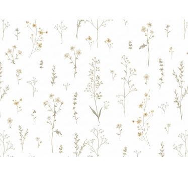 Papier peint salon fleurs de champ minimalistes - TenStickers