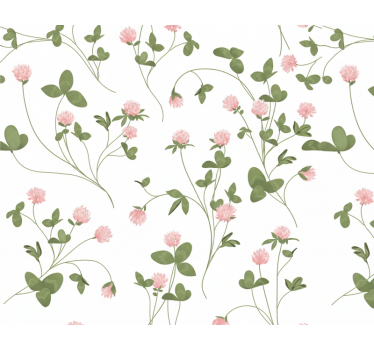 Papier peint salon trèfle rose délicat - TenStickers