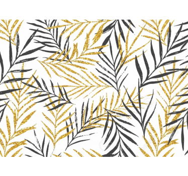Papier peint salon imprimé feuillage jungle glamour - TenStickers