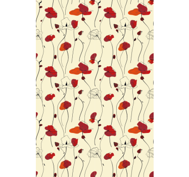 Papier peint classique coquelicots - TenStickers