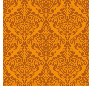 Papier peint classique damassé orange vintage - TenStickers