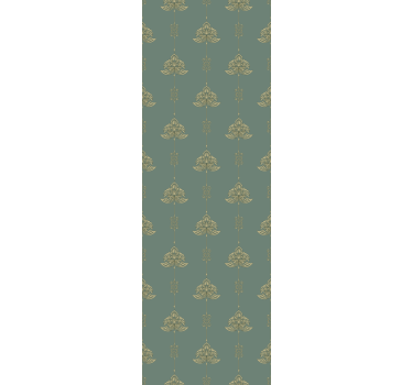 Papier peint classique motif jugendstil teal fleurs dorées - TenStickers