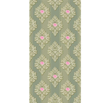 Papier peint classique motif vintage vert français - TenStickers