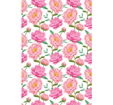 Papier peint classique fleur rose - TenStickers