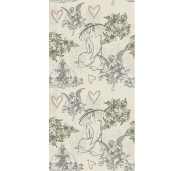 Papier peint classique motif romantique français vintage - TenStickers