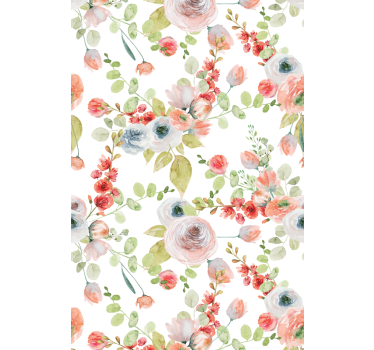 Papier peint classique branches florales - TenStickers