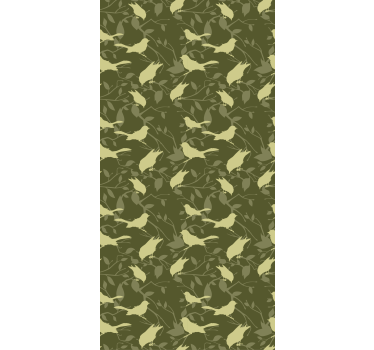 Papier peint classique motif oiseaux verts victoriens - TenStickers