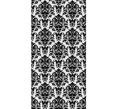 Papier peint classique motif floral noir et blanc - TenStickers