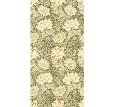 Papier peint classique art nouveau chrysanthème - TenStickers