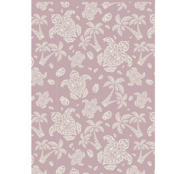 Papier peint salon motif tortue hawaïenne et palmiers - TenStickers