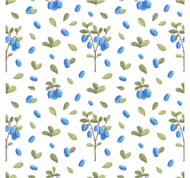 Papier peint salon motif botanique bleu - TenStickers