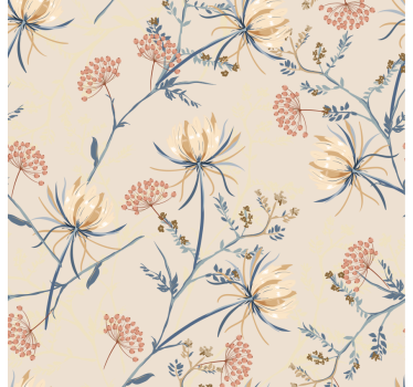 Papier peint salon motifs floraux - TenStickers