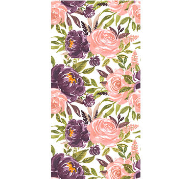 Papier peint salon fleurs aquarelle charmantes - TenStickers