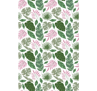 Papier peint salon thème feuillage tropical - TenStickers