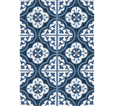 Papier peint salon bleu "majorique" portugais - TenStickers