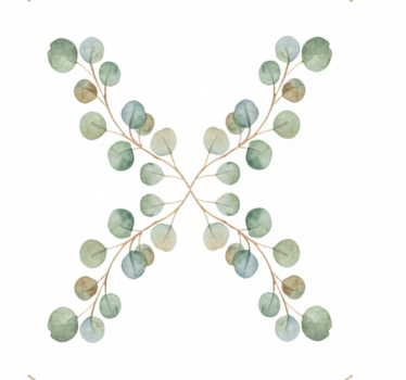 Papier peint salon branche d'eucalyptus aquarelle - TenStickers