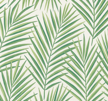 Papier peint salon feuilles vertes tropicales fines - TenStickers