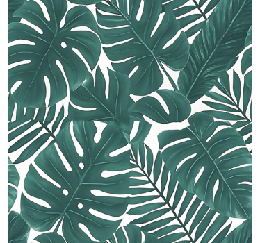 Papier peint salon feuilles de palmier tropicales - TenStickers