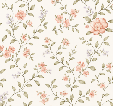 Papier peint salon floral fantaisie - TenStickers