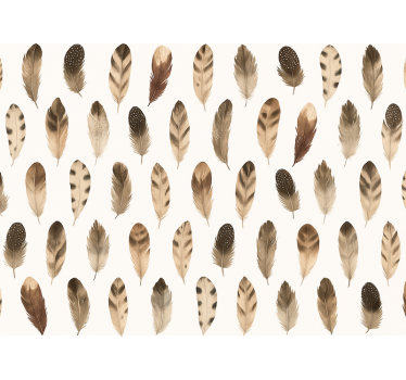 Papier peint salon motif plumes organiques - TenStickers