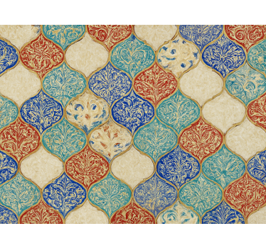 Papier peint salon motif marocain coloré - TenStickers