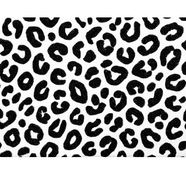 Papier peint salon motif léopard noir et blanc - TenStickers