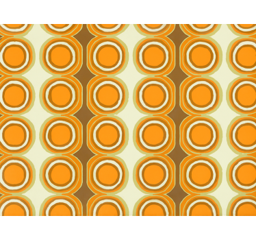 Papier peint salon design cercles oranges rétro - TenStickers