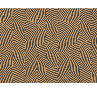 Papier peint salon lignes modernes noires et oranges - TenStickers