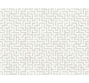 Papier peint salon design labyrinthe argenté - TenStickers
