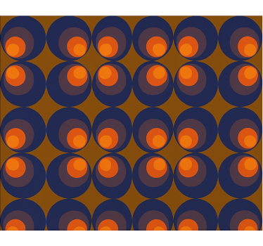 Papier peint salon cercles répétitifs bleu et jaune - TenStickers