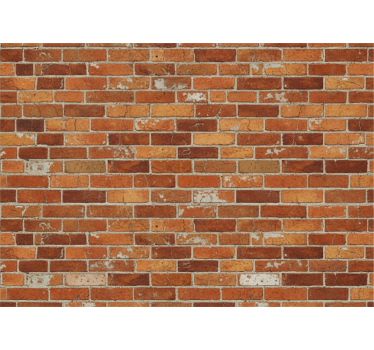 Papier peint industriel design briques orange - TenStickers