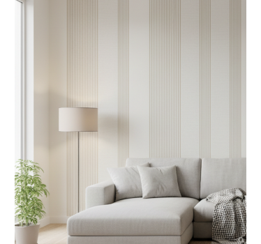 Papier peint ligne verticale crème minimaliste - TenStickers