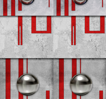 Papier peint imitation mur beton Motifs rouge et blanc - TenStickers