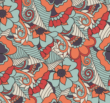 Papier peint décoratif floral paisley - TenStickers