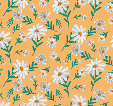Papier peint salon marguerites sur fond jaune - TenStickers