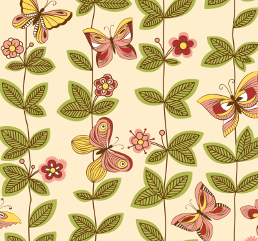 Papillons nature papier peint - TenStickers