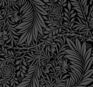 Papier peint salon feuilles botaniques noires - TenStickers