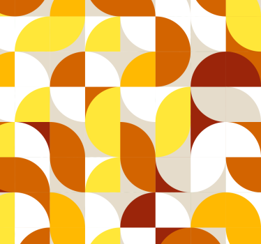 Papier peint vintage style orange et jaune - TenStickers