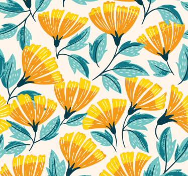 Papier peint salon motif floral de ginkgo - TenStickers