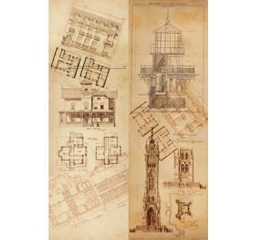 Construction de papier peint vintage - TenStickers