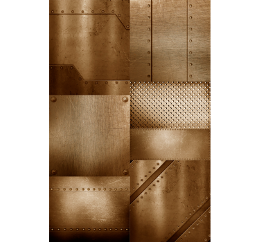Papier peint industriel panneaux de texture métallique - TenStickers